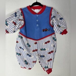 Baby vintage racer race car 🏎️ fit boys 3-6 months